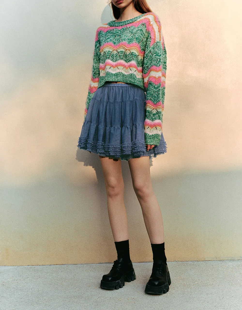 Elastic Waist Mini A-Line Skirt sold by Urban Revivo product image thumbnail 4