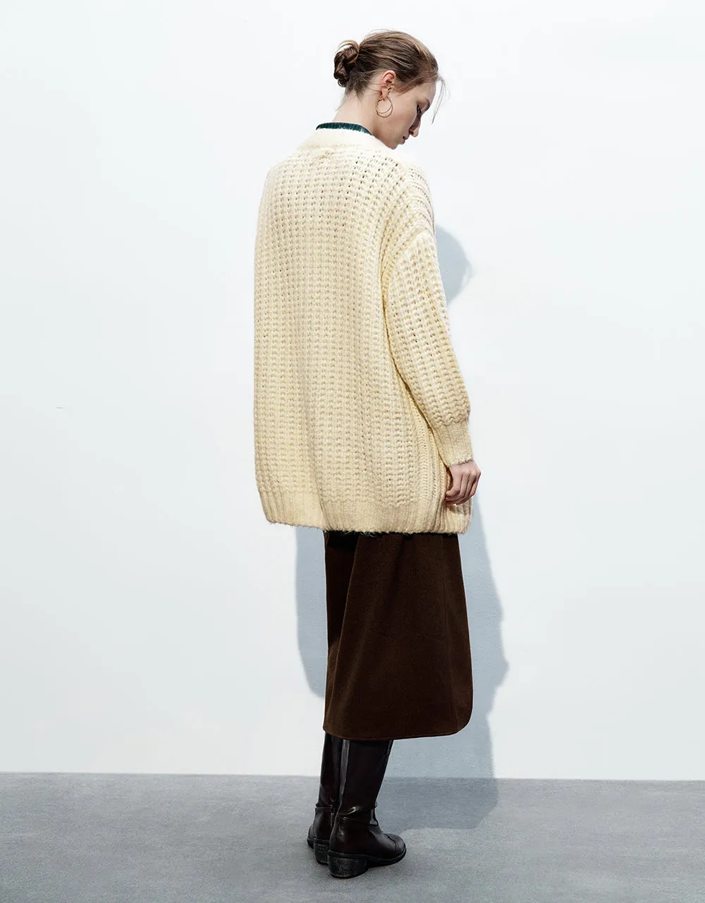 V-Neck Knitted Cardigan sold by Urban Revivo product image thumbnail 4