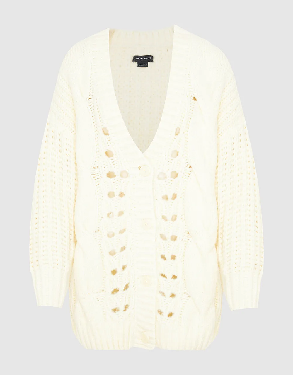 V-Neck Knitted Cardigan sold by Urban Revivo product image thumbnail 2