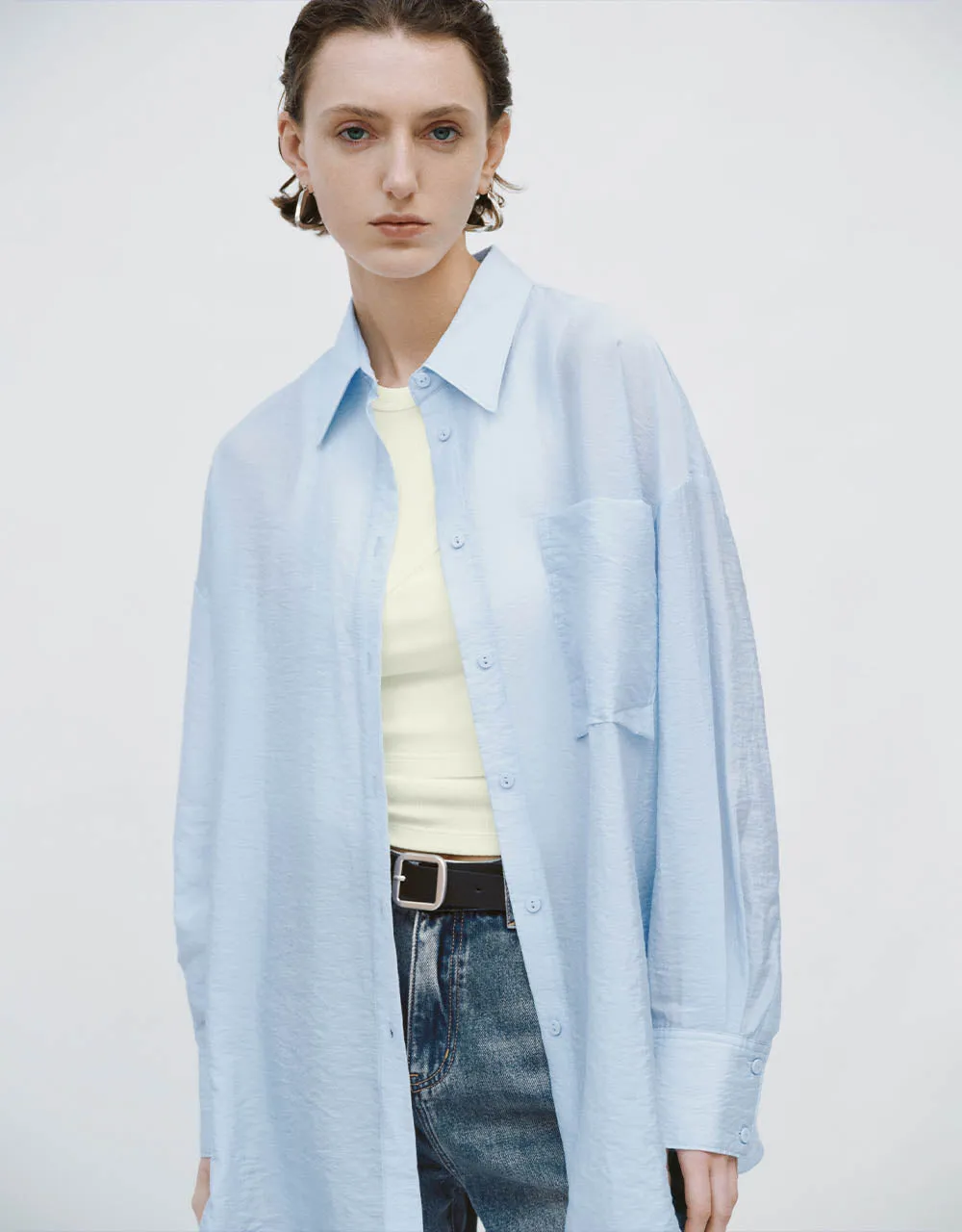 Button Up Straight Shirt sold by Urban Revivo product image thumbnail 3