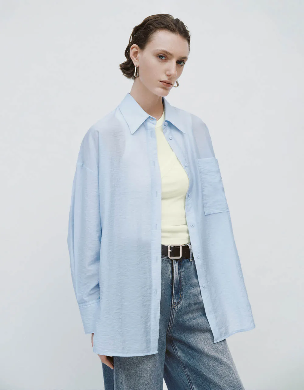 Button Up Straight Shirt sold by Urban Revivo