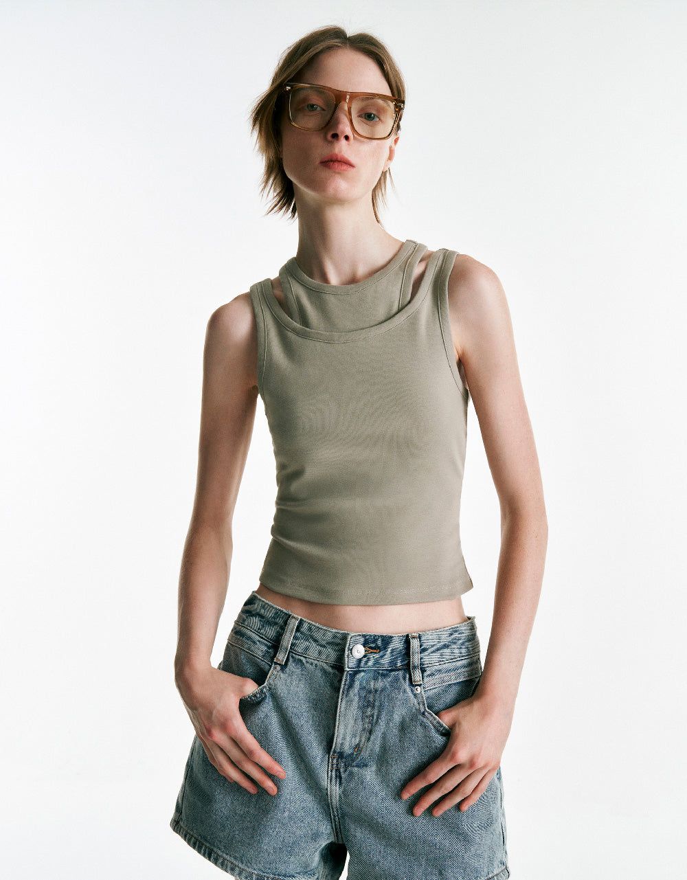 Crew Neck Tank Top sold by Urban Revivo