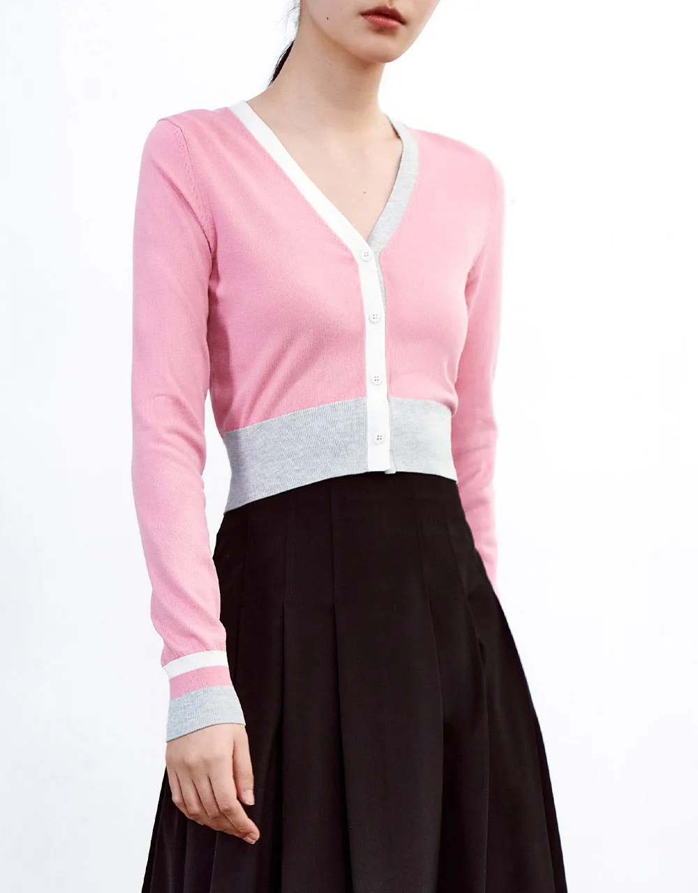 Color Block Fitted Cardigan sold by Urban Revivo product image thumbnail 5