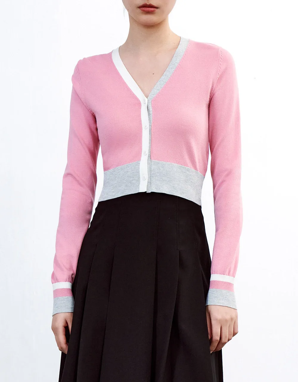Color Block Fitted Cardigan sold by Urban Revivo product image thumbnail 2