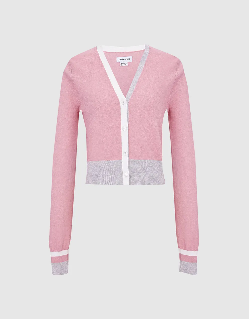 Color Block Fitted Cardigan sold by Urban Revivo