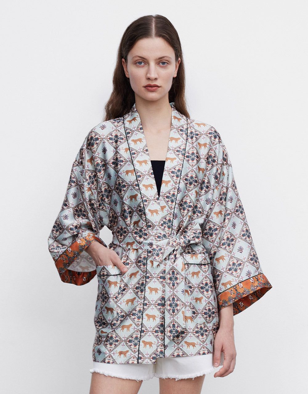 Printed Jacket With Belt sold by Urban Revivo