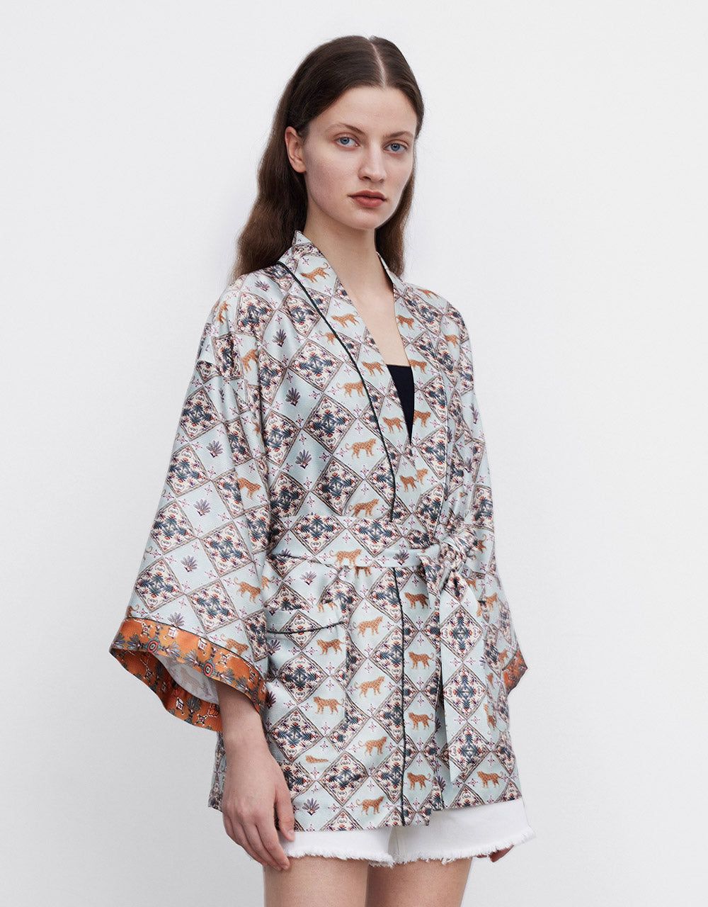 Printed Jacket With Belt sold by Urban Revivo product image thumbnail 5