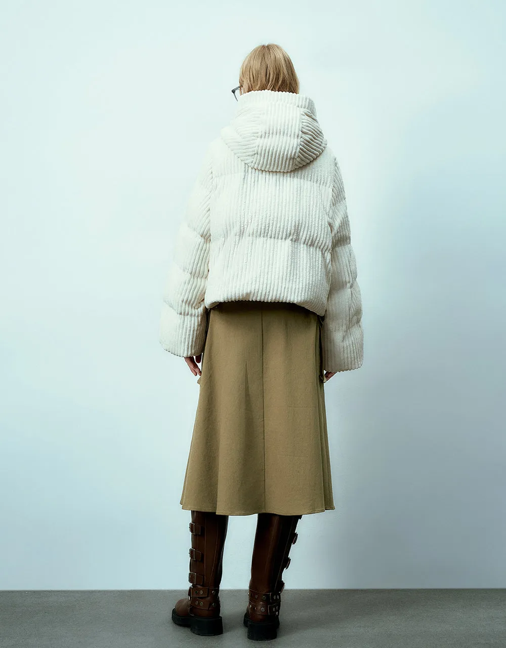 Textured Stand Collar Hooded Padded Coat sold by Urban Revivo product image thumbnail 5