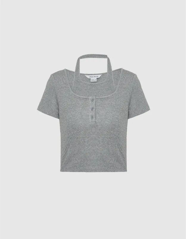 2 In 1 U Neck Skinny T-Shirt sold by Urban Revivo