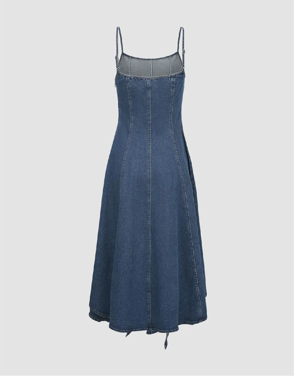 Off-Shoulder Denim Cami A-Line Dress sold by Urban Revivo product image thumbnail 5