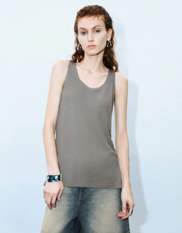 U Neck Tank Top sold by Urban Revivo