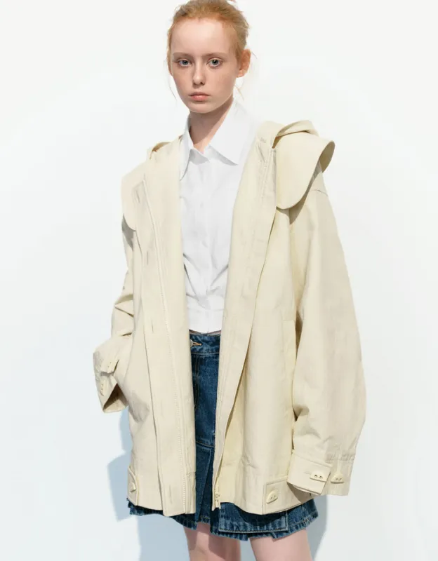 Hooded Longline Jacket sold by Urban Revivo