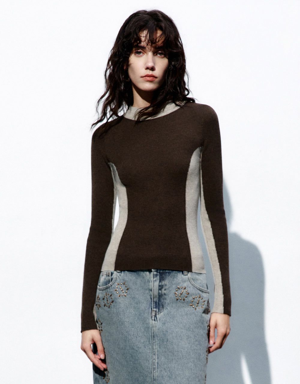 Crew Neck Skinny Knitted T-Shirt sold by Urban Revivo