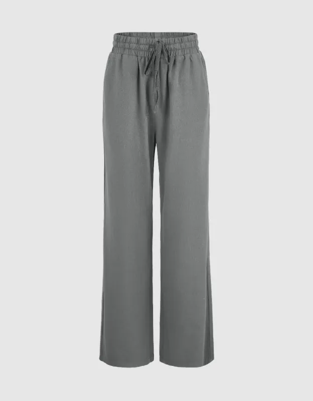 Drawstring Waist Wide-Leg Jeans sold by Urban Revivo