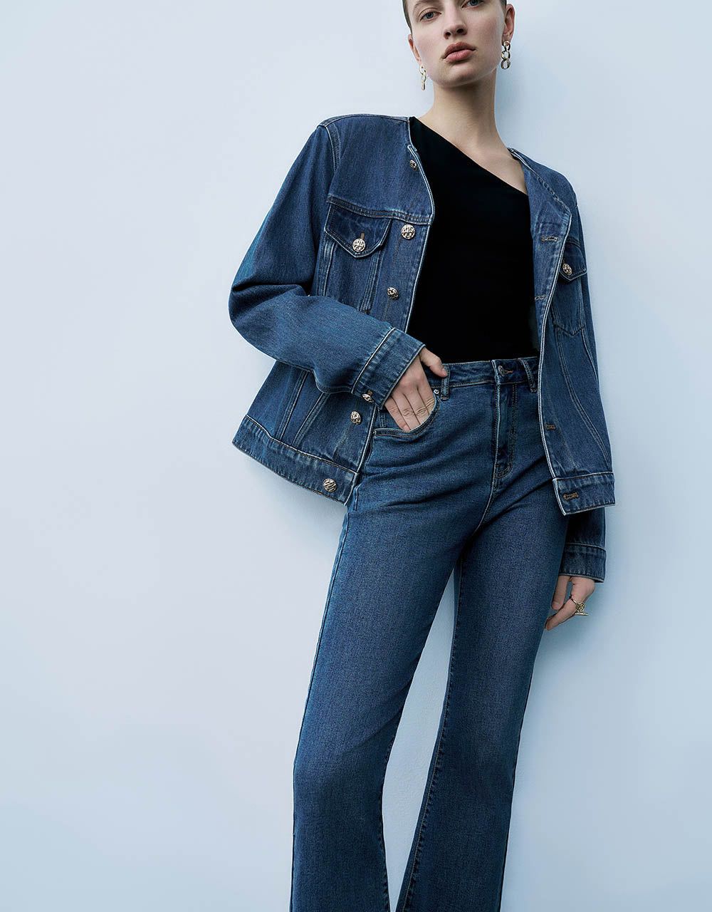 Crew Neck Denim Jacket sold by Urban Revivo product image thumbnail 3