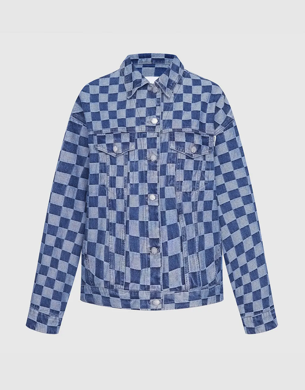Checkered Denim Jacket sold by Urban Revivo