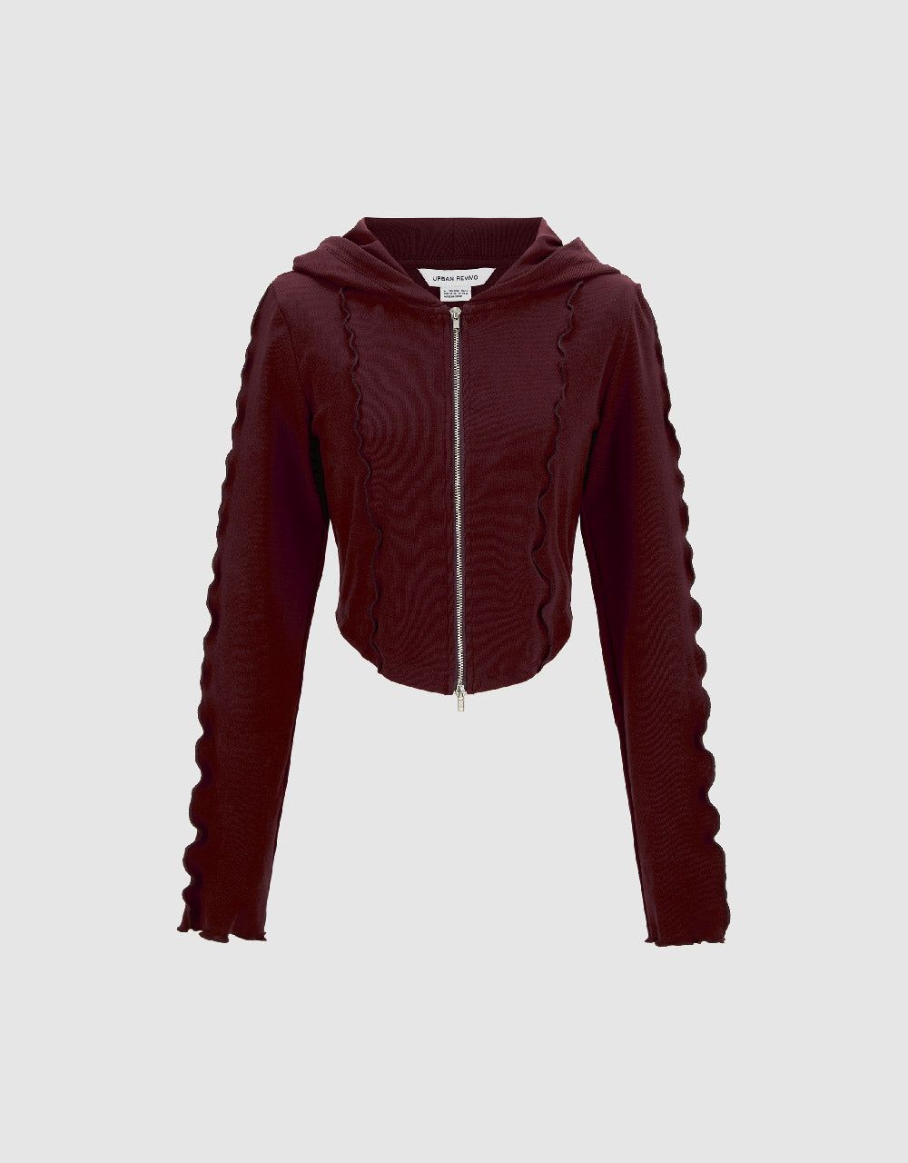 Zipper Front Hooded Jacket sold by Urban Revivo