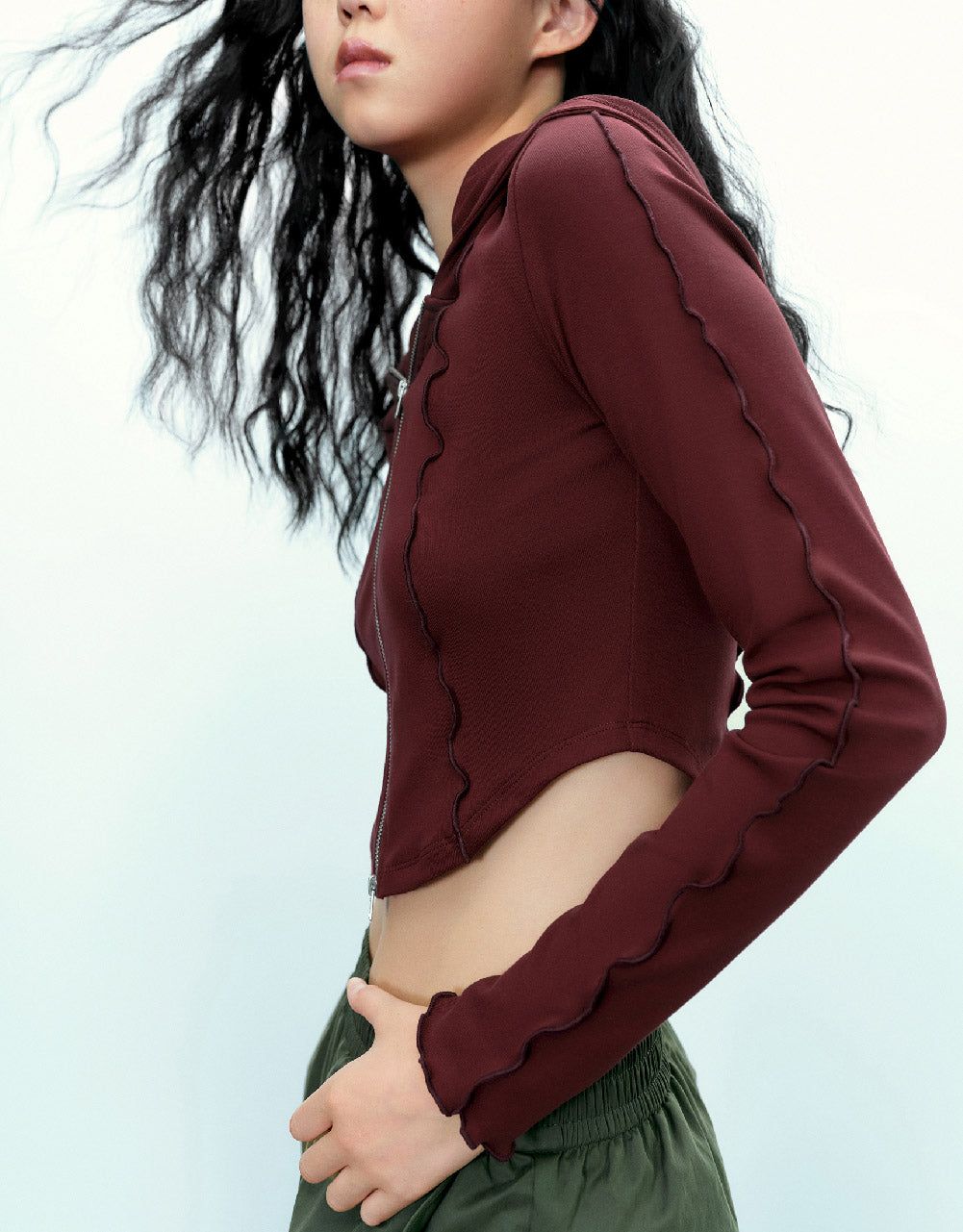 Zipper Front Hooded Jacket sold by Urban Revivo product image thumbnail 4