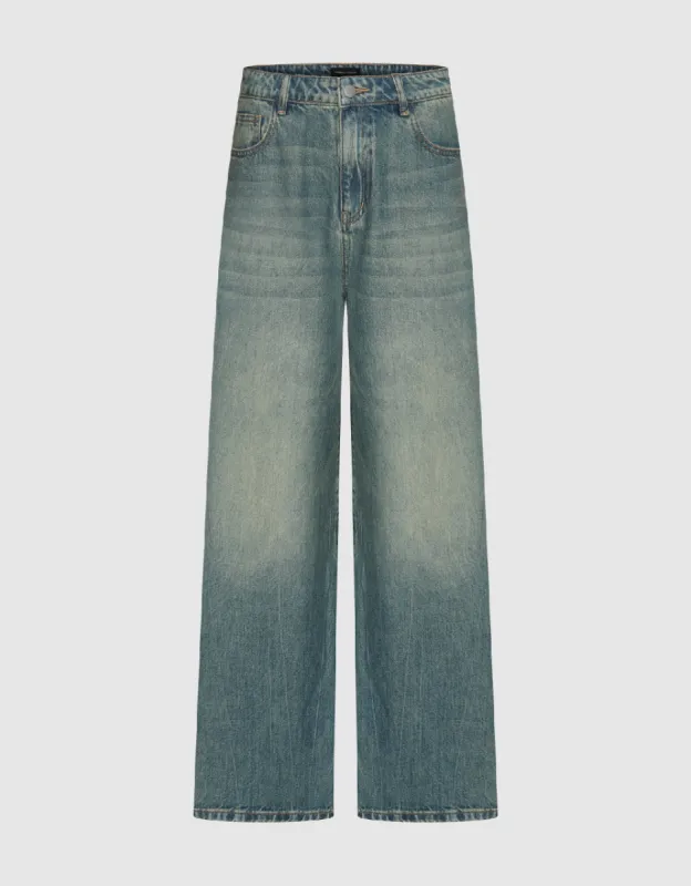 Loose Wide-Leg Jeans sold by Urban Revivo