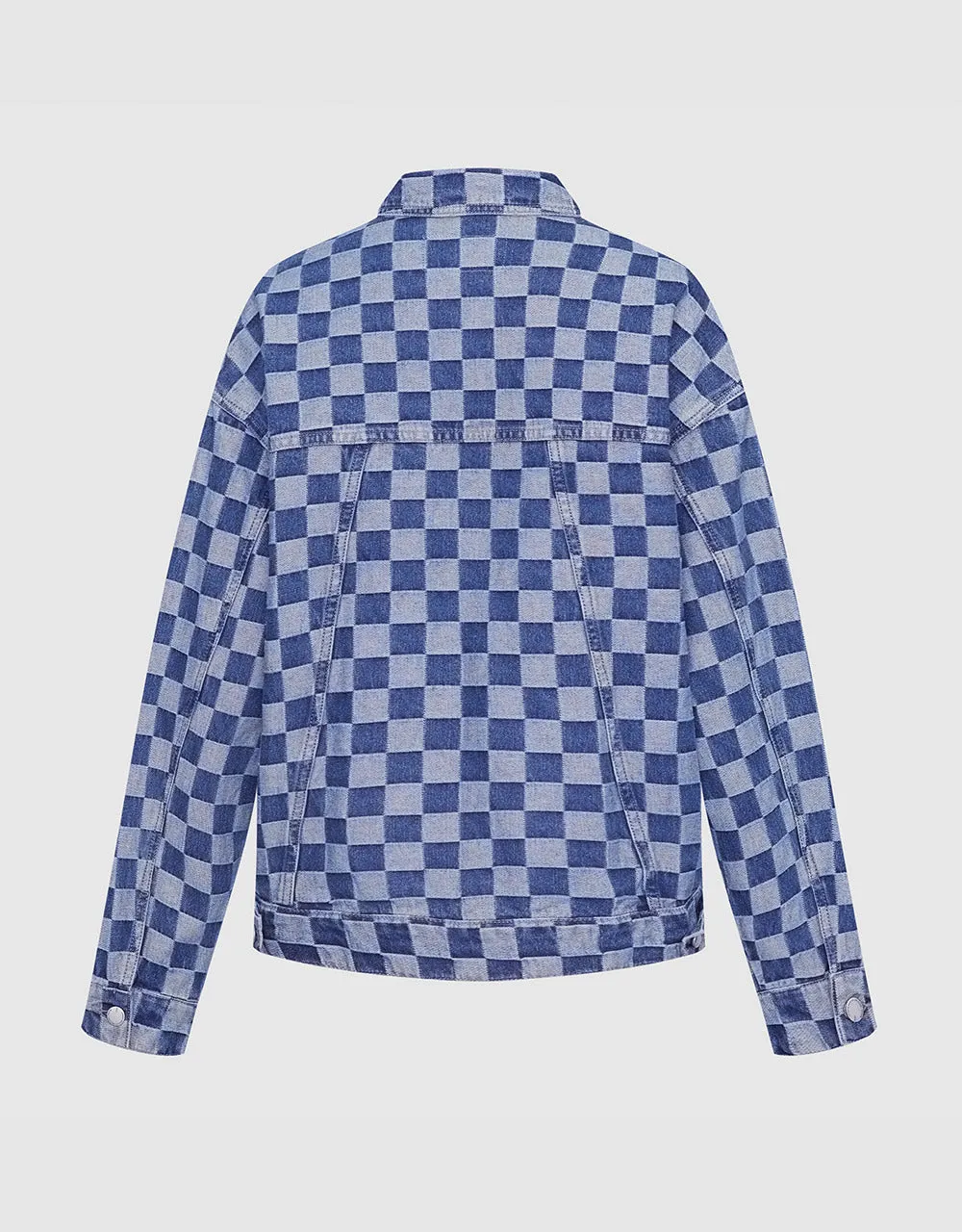 Checkered Denim Jacket sold by Urban Revivo product image thumbnail 4