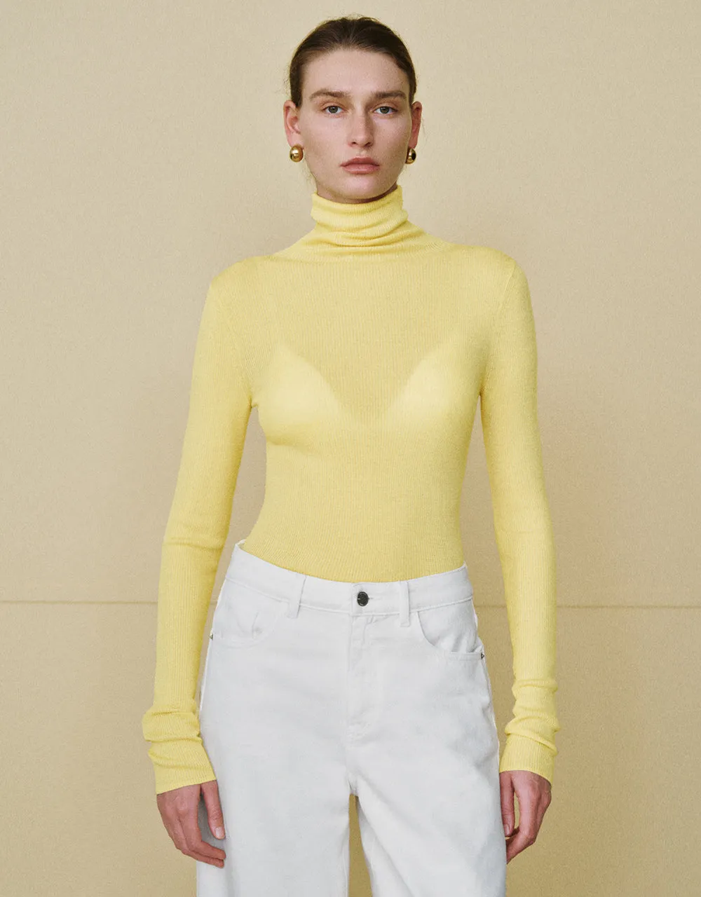 Turtle Neck Skinny Knitted T-Shirt sold by Urban Revivo