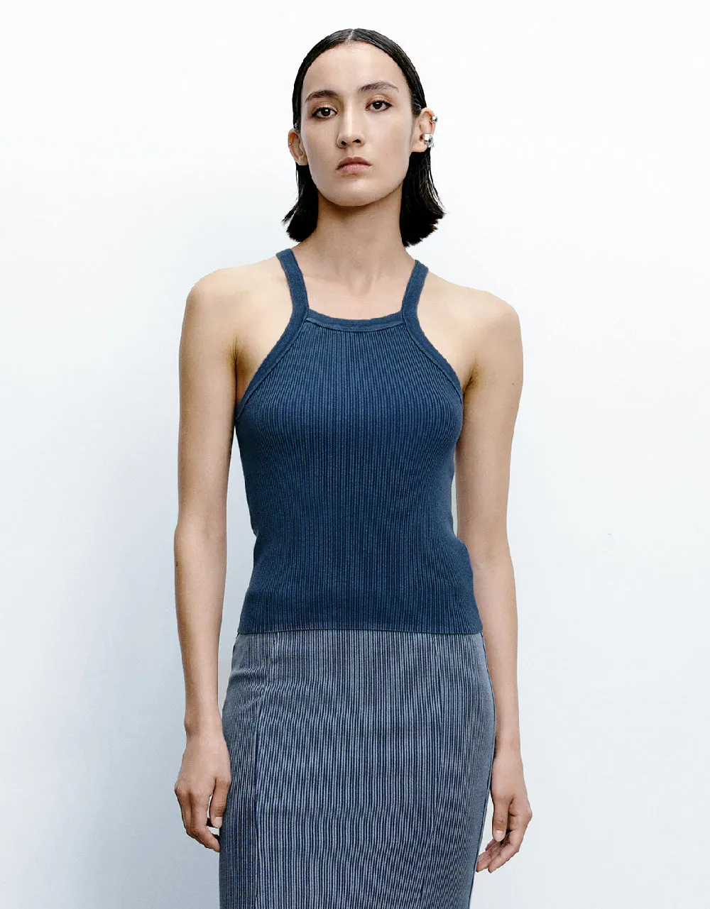 Rib Knitted Tank Top sold by Urban Revivo