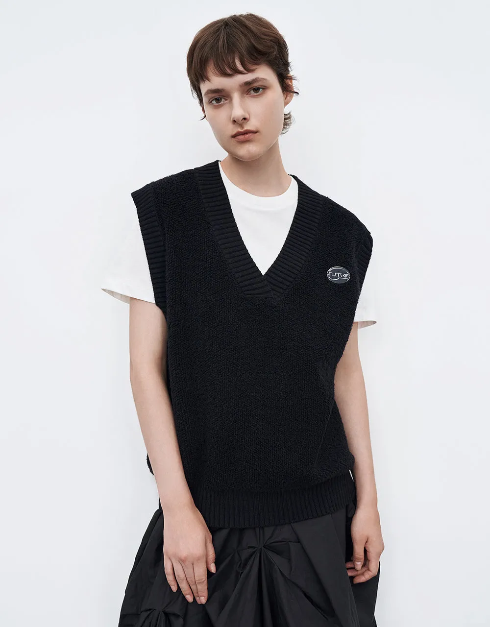 V-Neck Knitted Vest sold by Urban Revivo