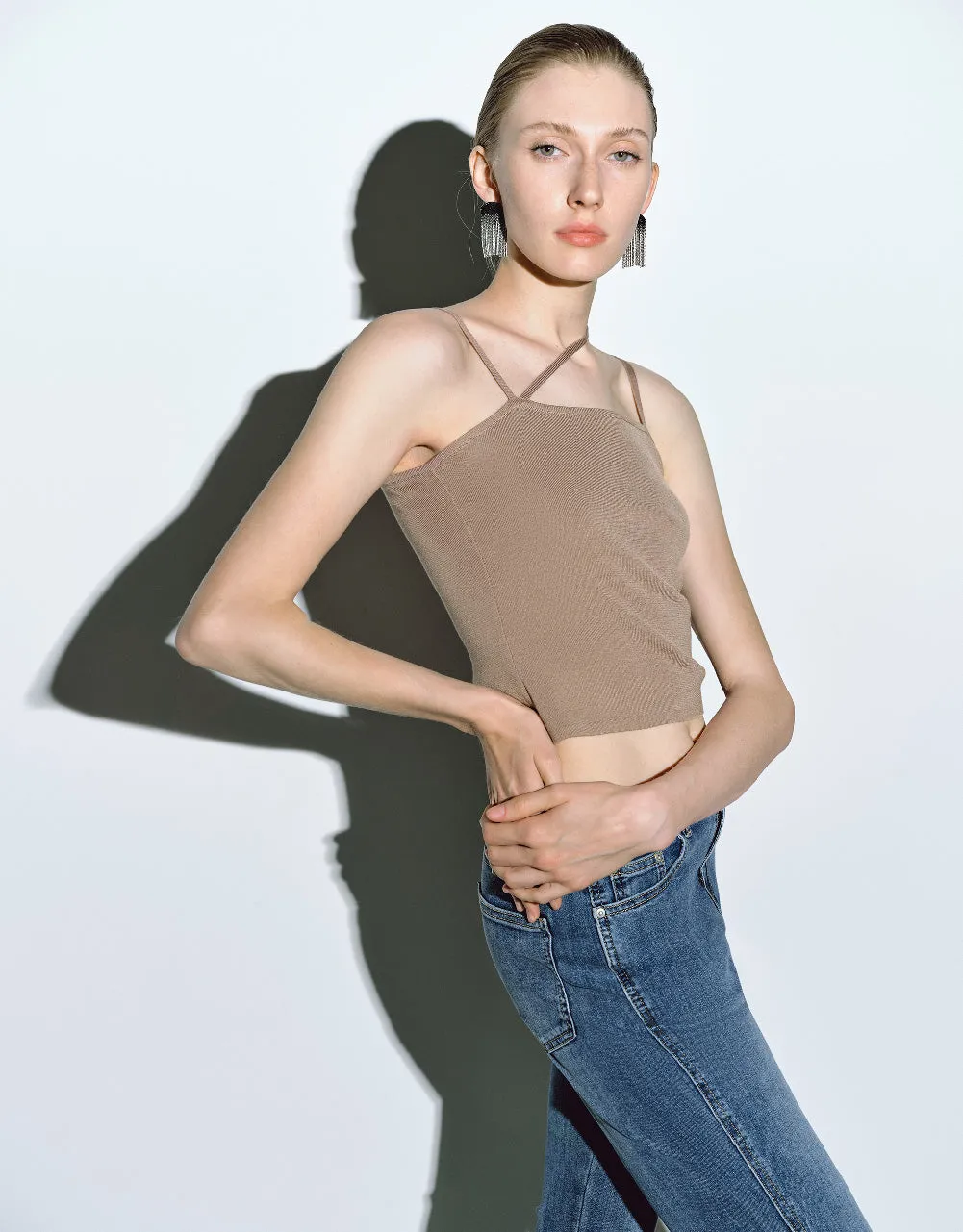 U Neck Knitted Tank Top sold by Urban Revivo product image thumbnail 3