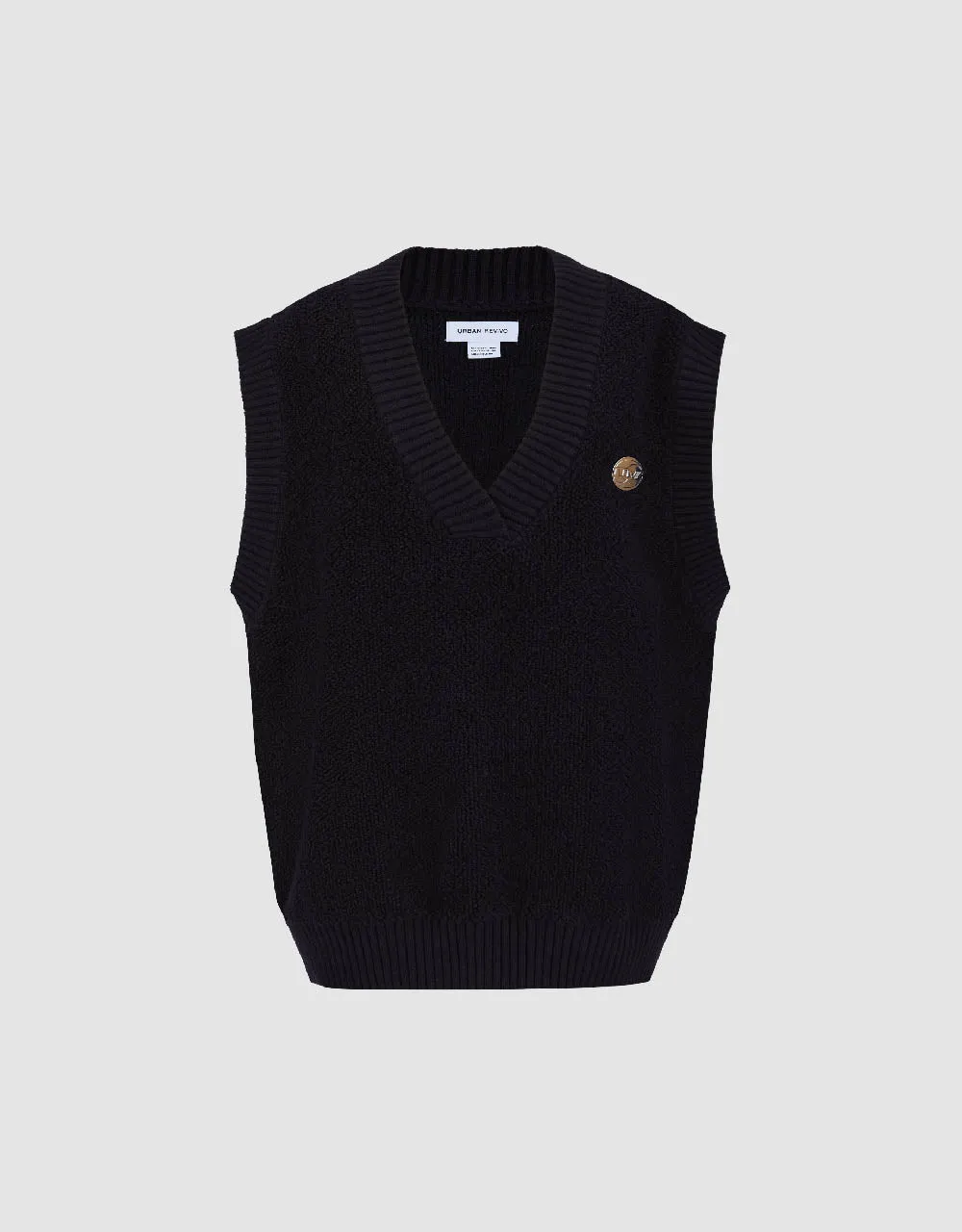 V-Neck Knitted Vest sold by Urban Revivo product image thumbnail 2