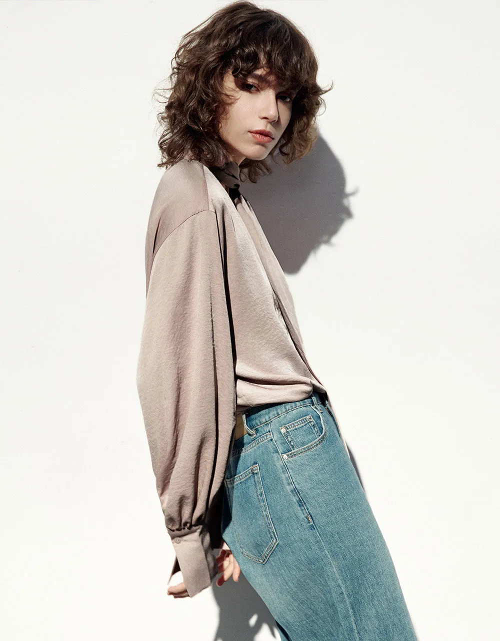 Tie Front V-Neck Overhead Shirt sold by Urban Revivo product image thumbnail 3