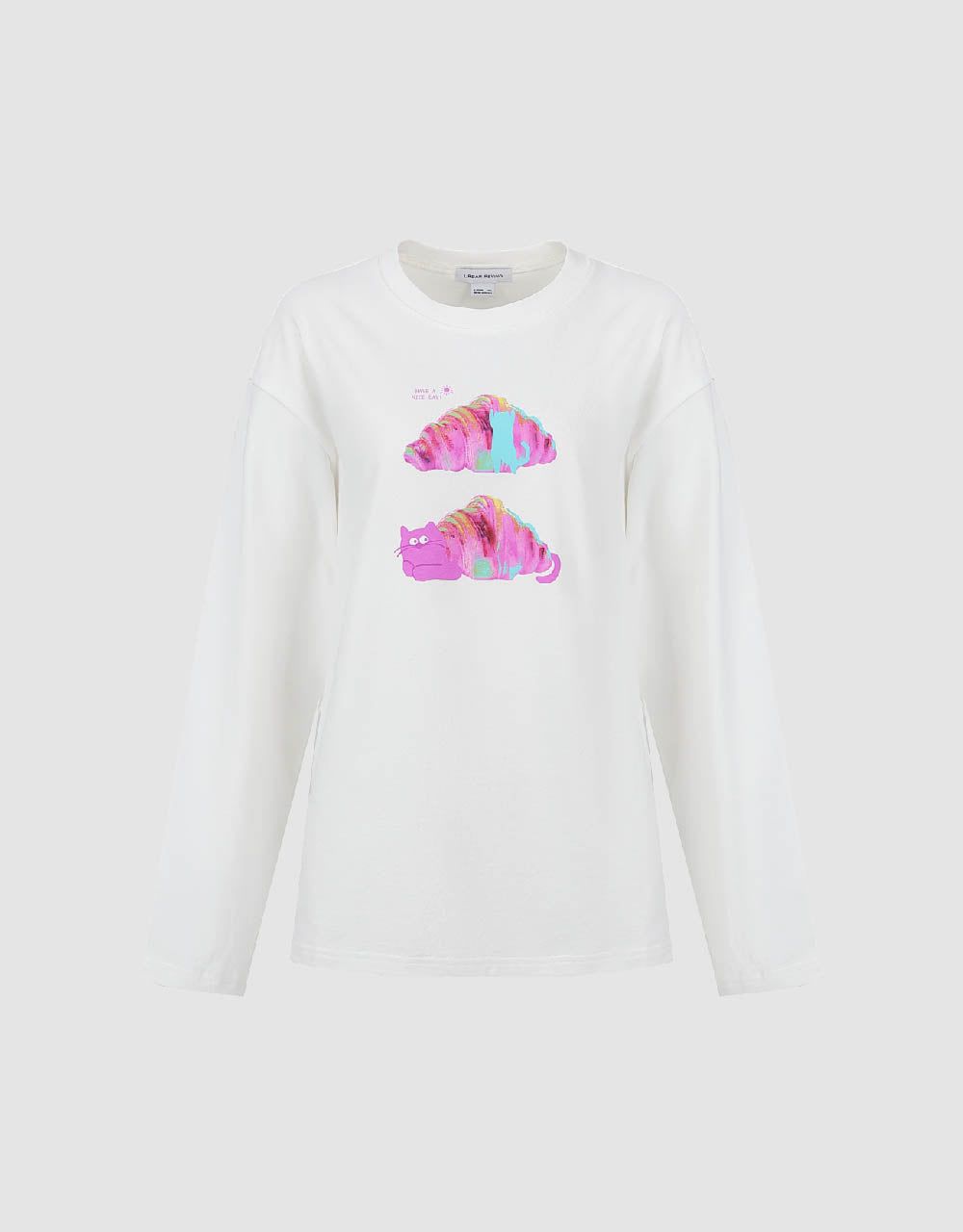 Kitty Printed Crew Neck Loose T-Shirt sold by Urban Revivo product image thumbnail 2