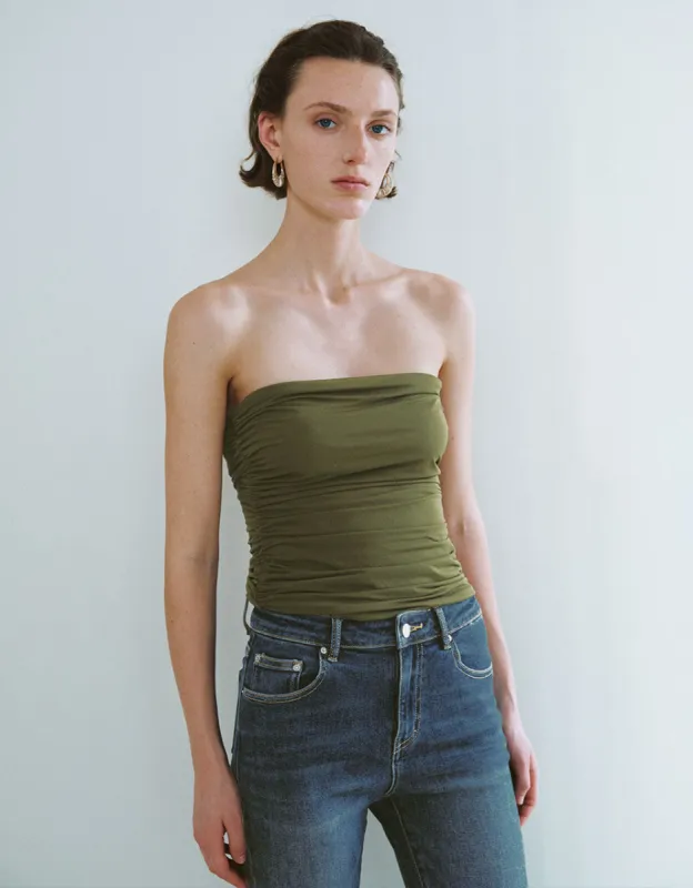 Ruched Skinny Bandeau Top sold by Urban Revivo