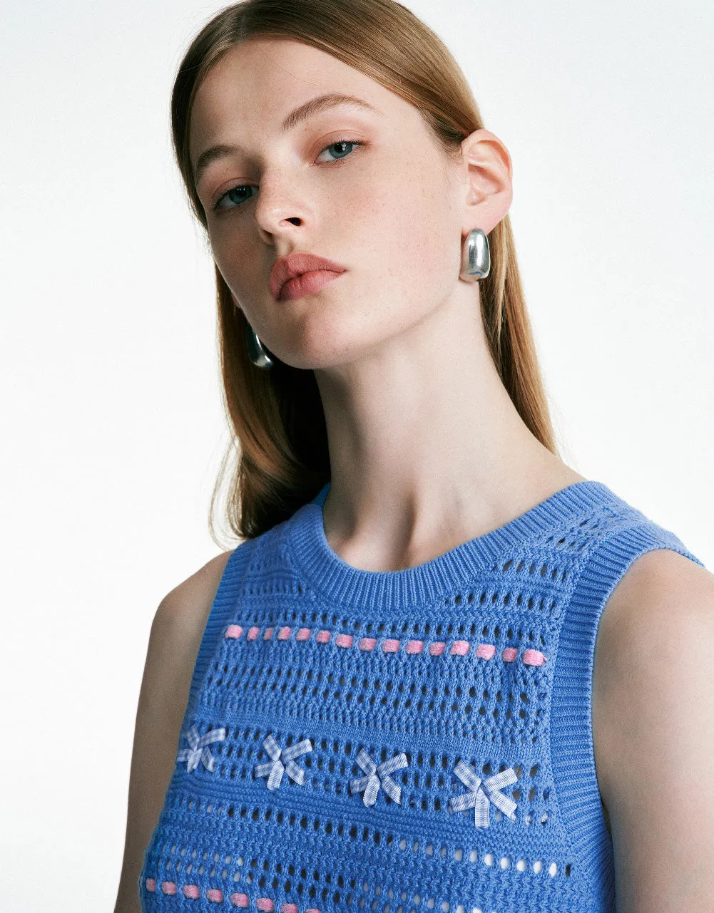 Crochet Crew Neck Knitted Tank Top sold by Urban Revivo product image thumbnail 5