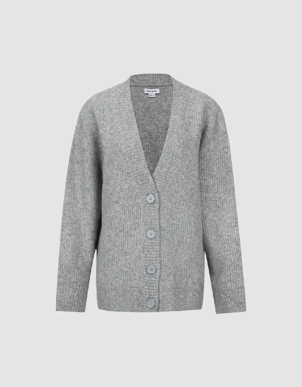 Drop Shoulder Sleeve V-Neck Knitted Cardigan sold by Urban Revivo product image thumbnail 2