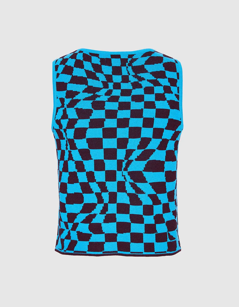 Wavy Checkered Knitted Vest sold by Urban Revivo product image thumbnail 4