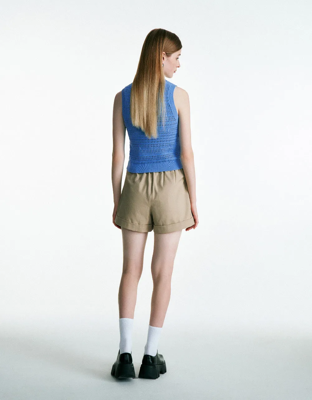 Crochet Crew Neck Knitted Tank Top sold by Urban Revivo product image thumbnail 4