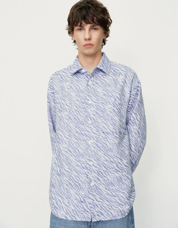 Printed Button Up Oversized Jacket sold by Urban Revivo