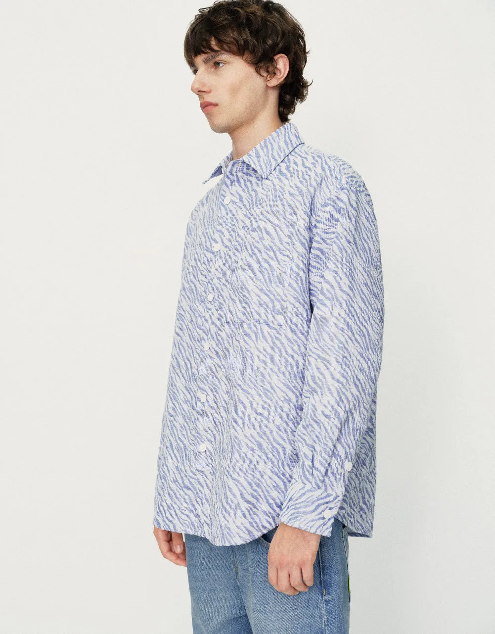 Printed Button Up Oversized Jacket sold by Urban Revivo product image thumbnail 3
