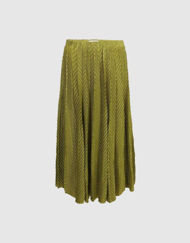 Textured Pleated Maxi Skirt sold by Urban Revivo