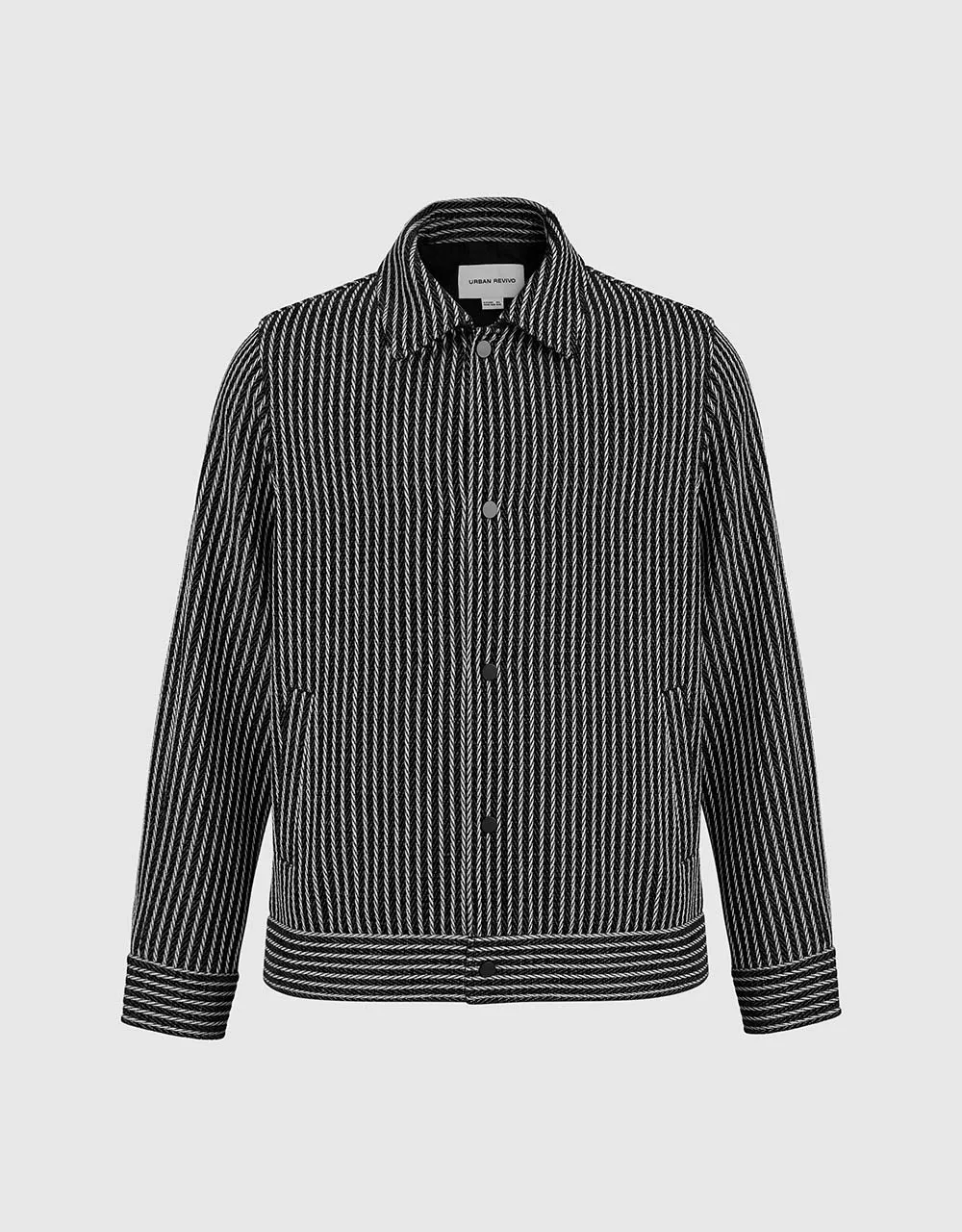 Press Button Striped Jacket sold by Urban Revivo product image thumbnail 5