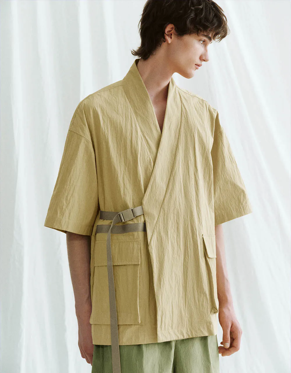 Kimono Lapel Straight Jacket sold by Urban Revivo product image thumbnail 3