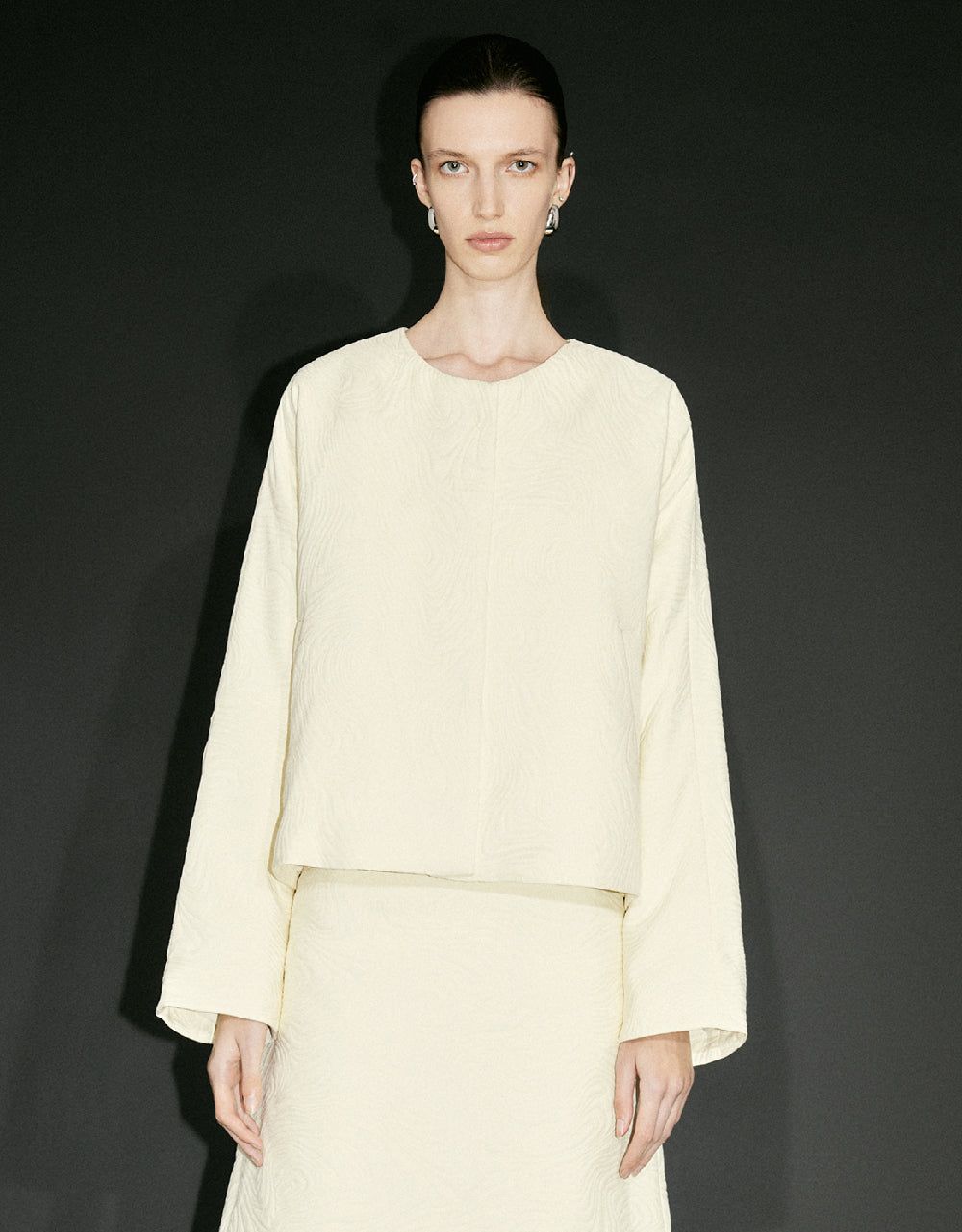 Embossed Crew Neck Jacket sold by Urban Revivo