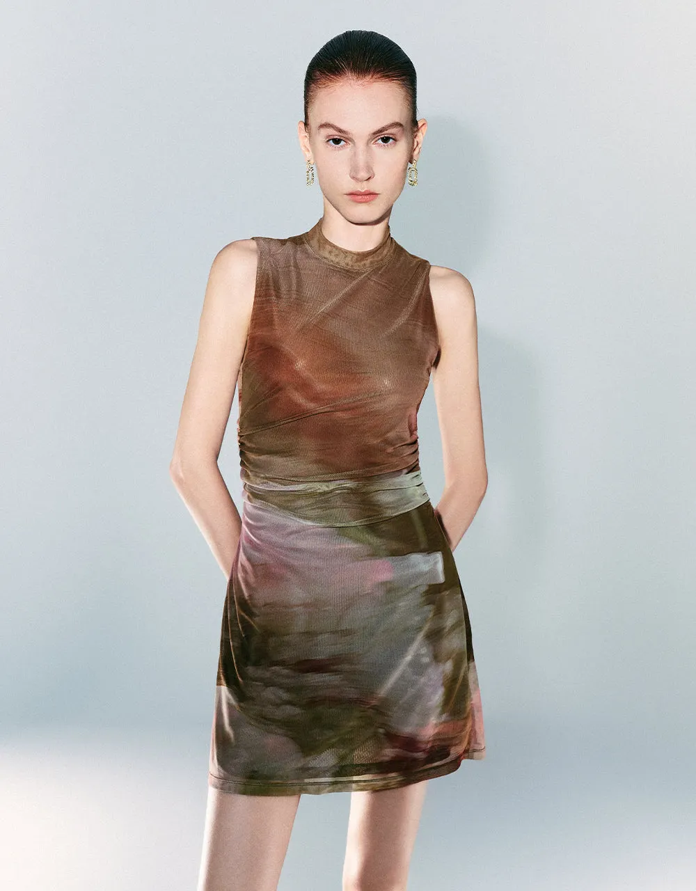 Sleeveless Printed Straight Dress sold by Urban Revivo