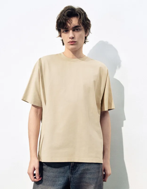 Drop Shoulder Sleeve Crew Neck T-Shirt sold by Urban Revivo