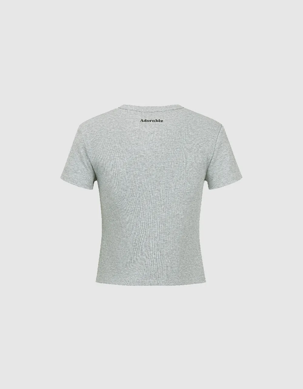 Cat Printed Crew Neck Skinny T-Shirt sold by Urban Revivo product image thumbnail 5