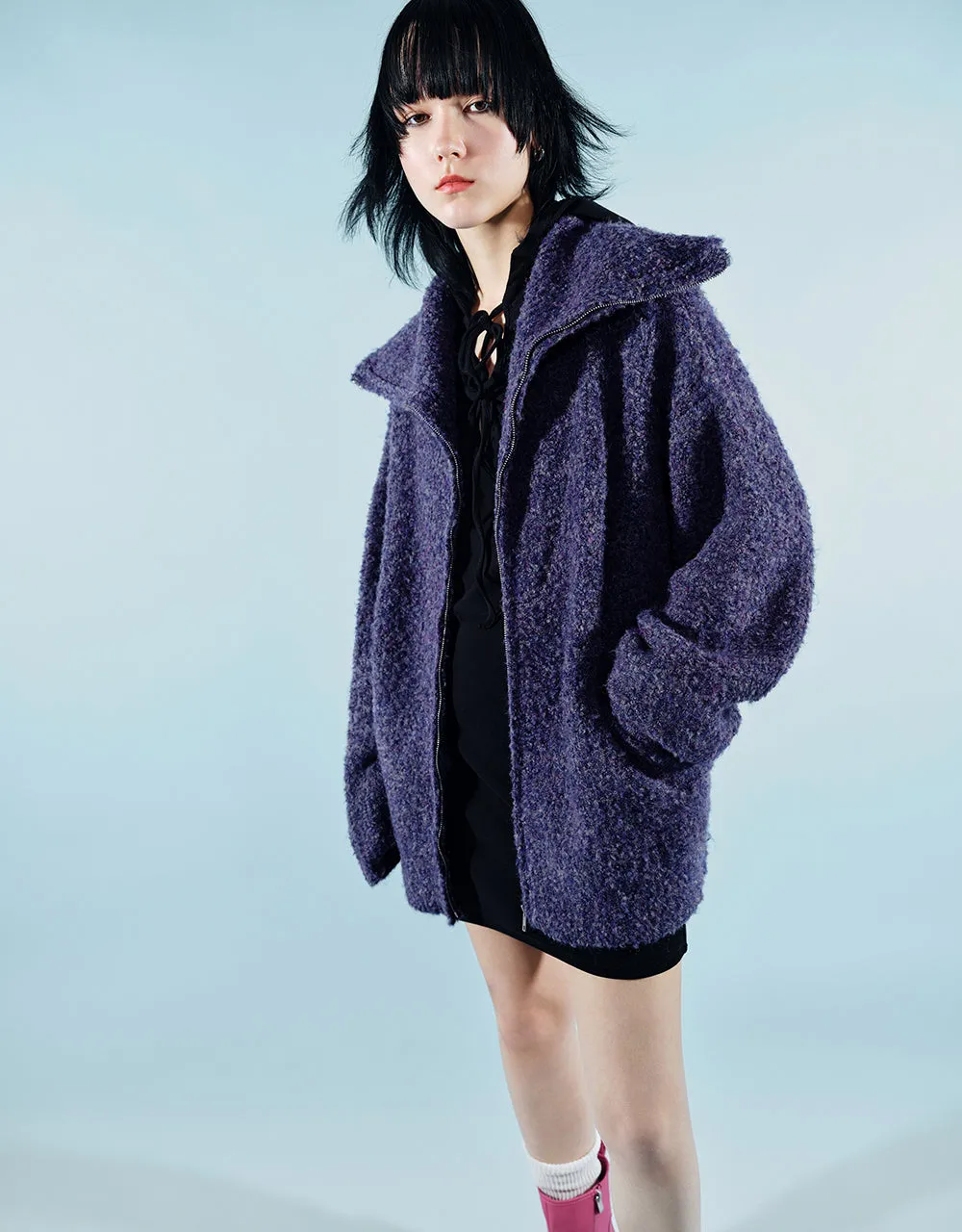 Zipper Front Loose Knitted Cardigan sold by Urban Revivo product image thumbnail 3