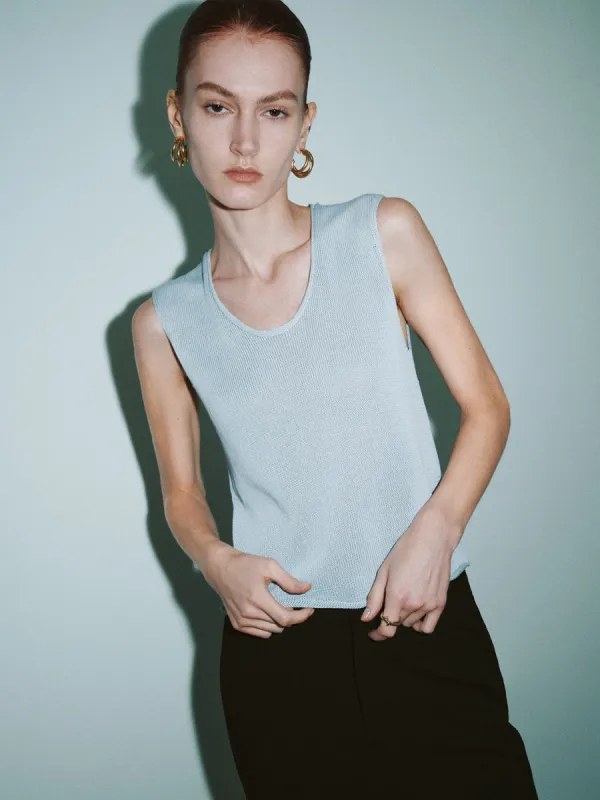 U Neck Skinny Knitted Tank Top sold by Urban Revivo