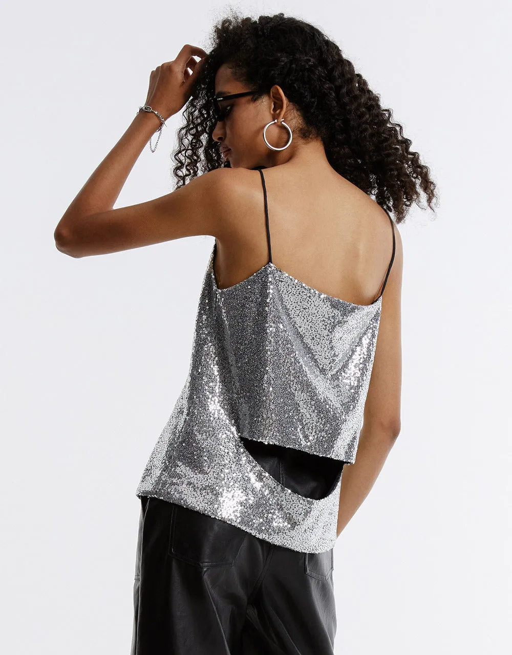 Cut Out Back Sequin Camisole sold by Urban Revivo product image thumbnail 3