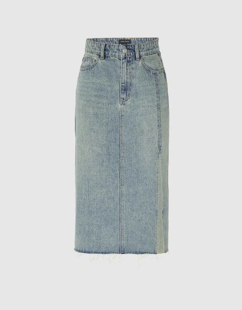 Midi Straight Denim Skirt sold by Urban Revivo