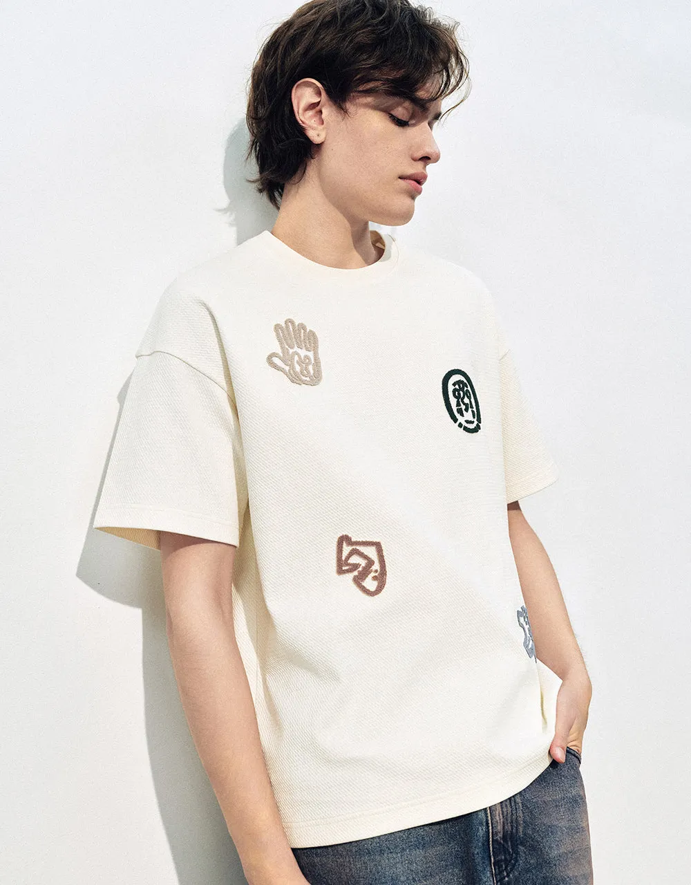 Printed Crew Neck Straight T-Shirt sold by Urban Revivo product image thumbnail 3
